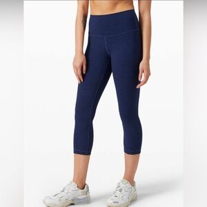 Lululemon Wunder Under Crop High-Rise Legging 21" Indigo Spray Mineral Blue 4